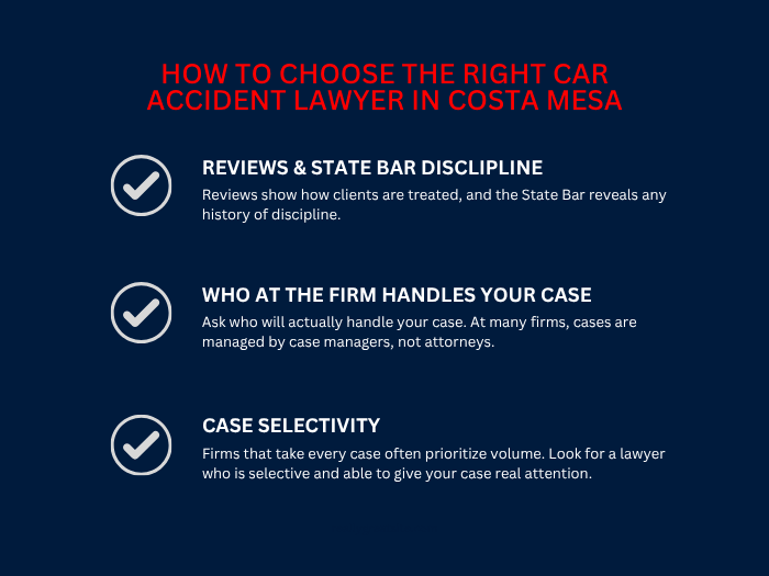 how to choose the right car accident lawyer in costa mesa key factors