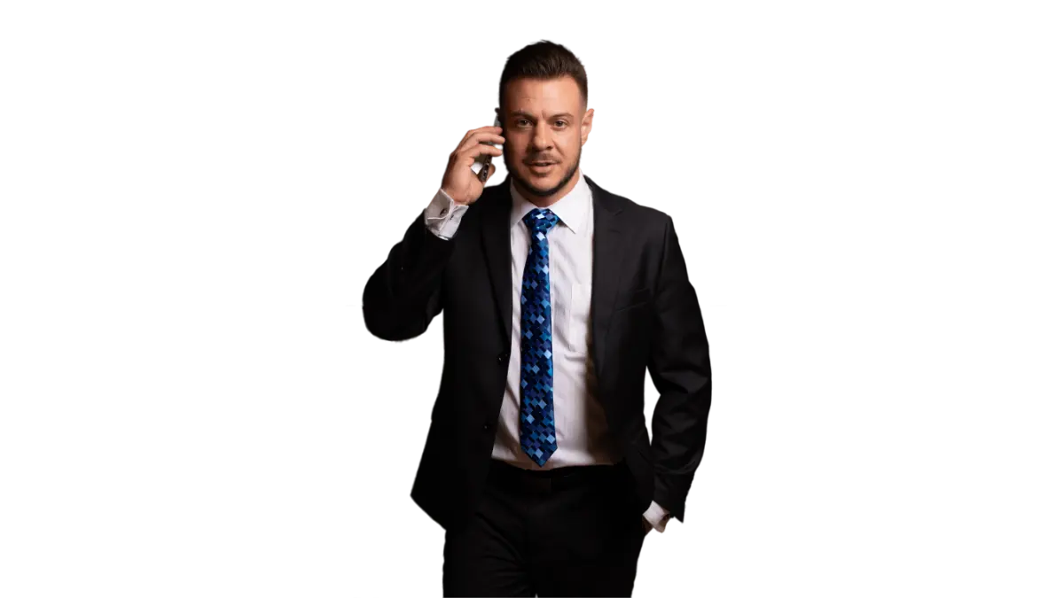 Joseph Gallo, personal injury attorney at Gallo Law, on a call — Call From The Scene® program